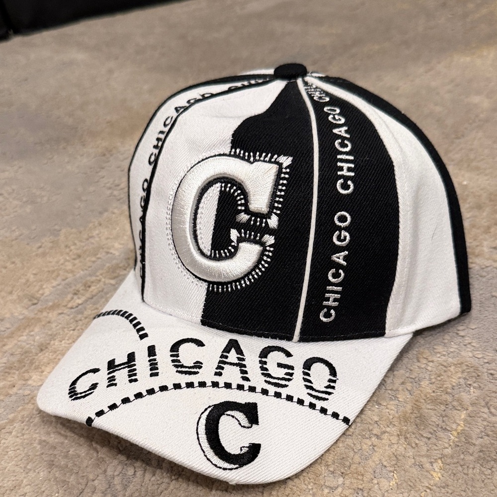 Parquet Chicago black and white 3D embroidered baseball cap city-hunter‎ cap new